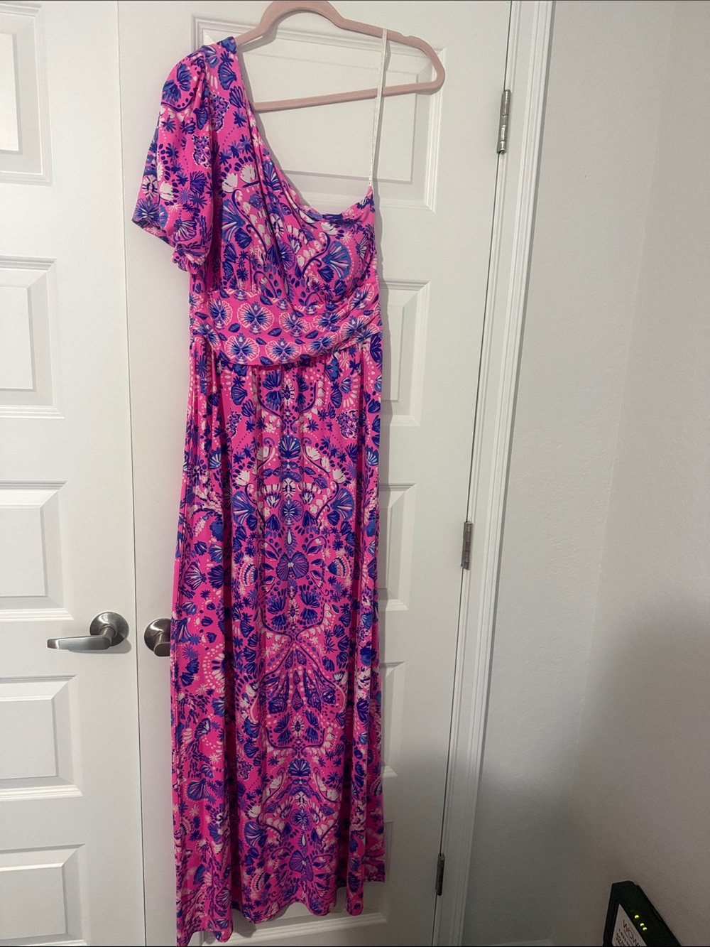 Lilly Pulitzer Pink One-Shoulder Floral Maxi Dress